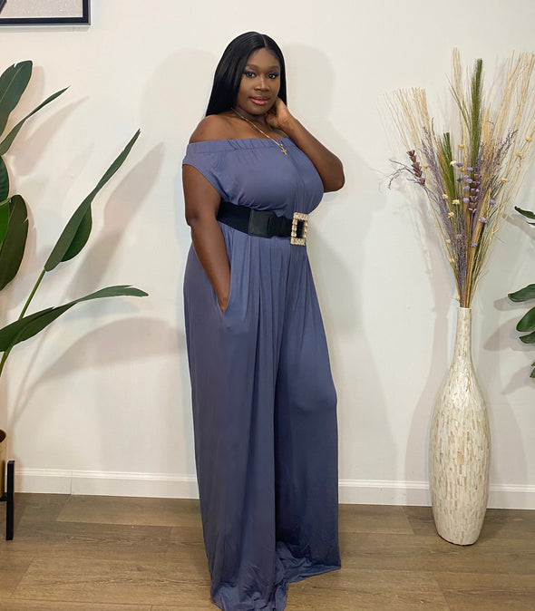 Chill Mode Wide Leg Off Shoulder Jumpsuit PLUS SIZE