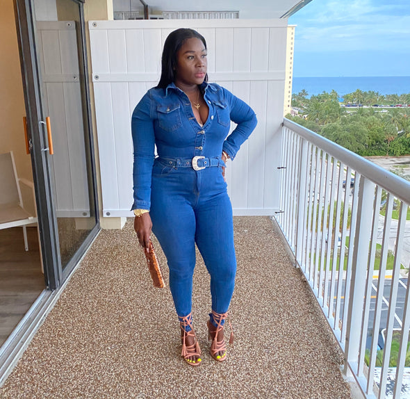 Denym Vibes Long Sleeve Denim Jumpsuit