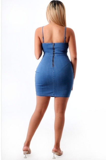 Adrianna Denim Bodycon Dress