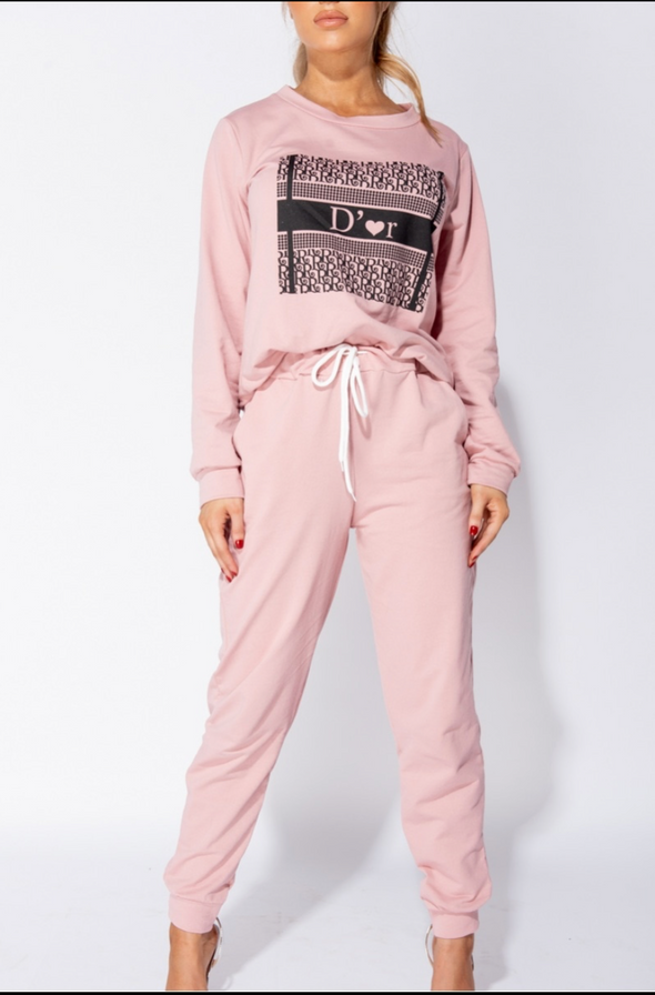 D'or Me Jogger Set Rose Pink Blogger Style