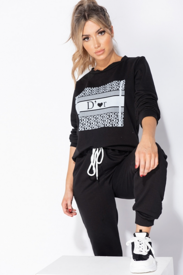 D'or Me Jogger Set Black Blogger Style