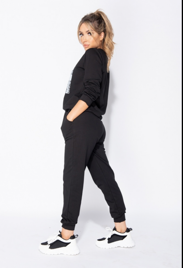 D'or Me Jogger Set Black Blogger Style