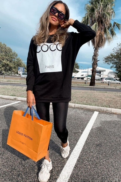 CoCo Oversized Sweat Shirt Black