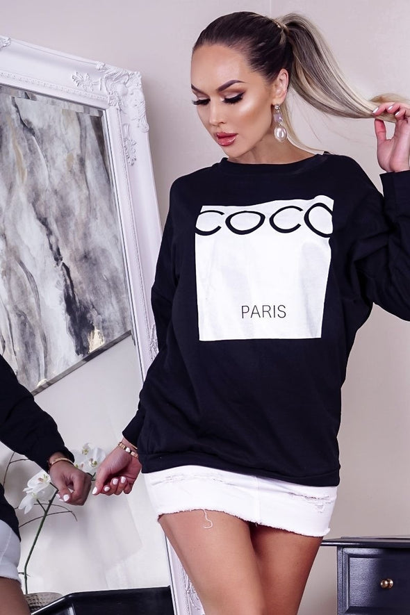 CoCo Oversized Sweat Shirt Black