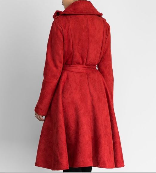 BabyDoll Suede Trench Coat - Red