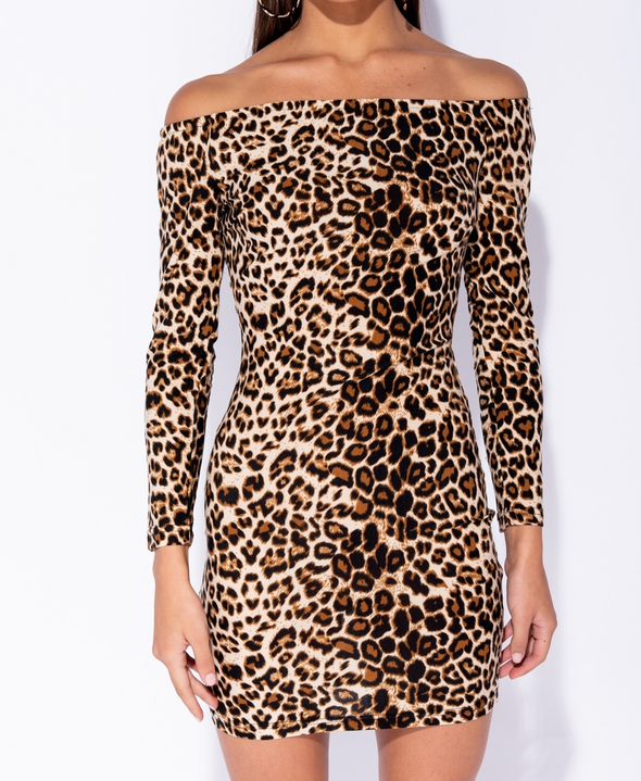 Deja Leopard Print Bodycon Dress